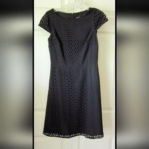 J.Crew Laser Cut Cap Sleeve Dress in Black in Size 00